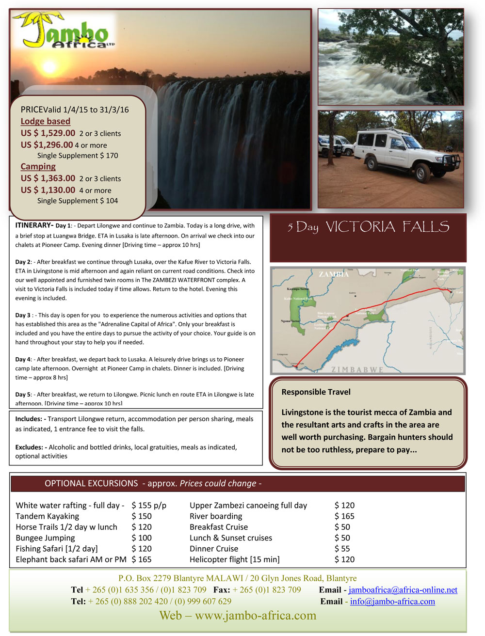 five days victoria falls