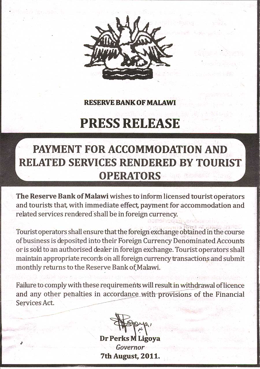 Malawi Government Press Release