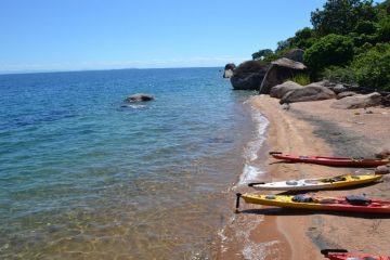 Kayaks on Lake Malawi